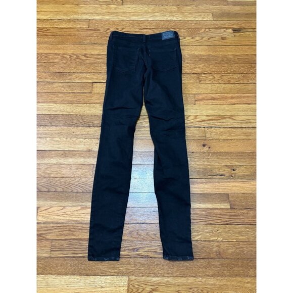 Levi's Womens 720 High Rise Super Skinny Jeans Jeggings Size 28 Black Distressed - Picture 7 of 7